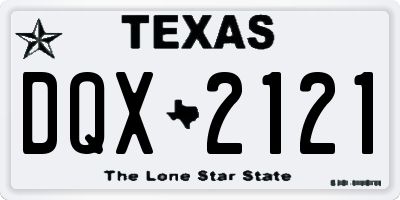 TX license plate DQX2121