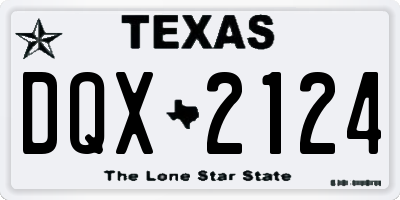 TX license plate DQX2124