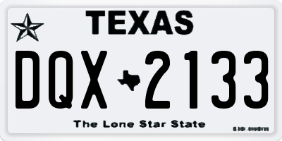 TX license plate DQX2133