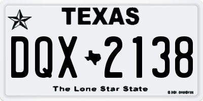 TX license plate DQX2138