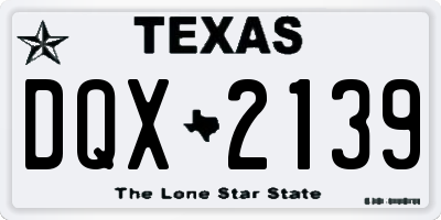 TX license plate DQX2139