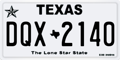 TX license plate DQX2140
