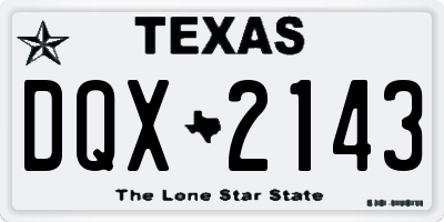 TX license plate DQX2143