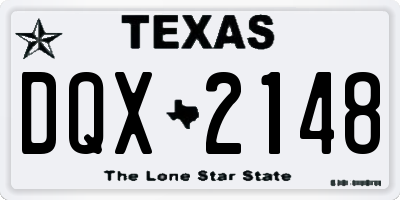 TX license plate DQX2148