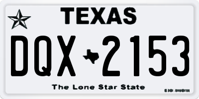 TX license plate DQX2153