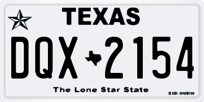 TX license plate DQX2154