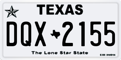 TX license plate DQX2155