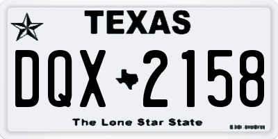 TX license plate DQX2158