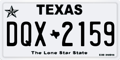 TX license plate DQX2159