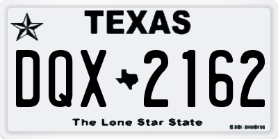TX license plate DQX2162