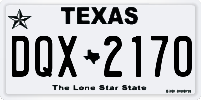 TX license plate DQX2170