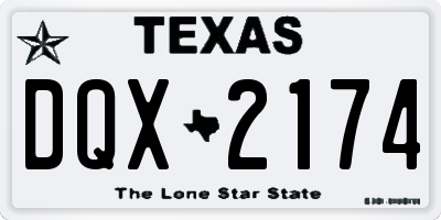 TX license plate DQX2174