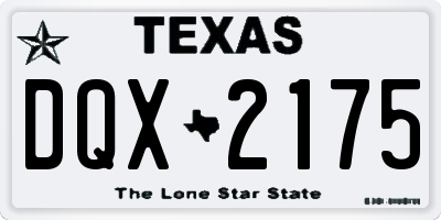 TX license plate DQX2175
