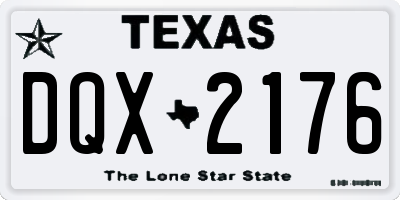 TX license plate DQX2176