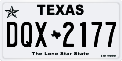 TX license plate DQX2177