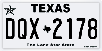 TX license plate DQX2178