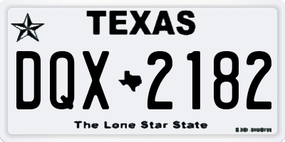 TX license plate DQX2182