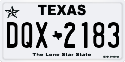 TX license plate DQX2183