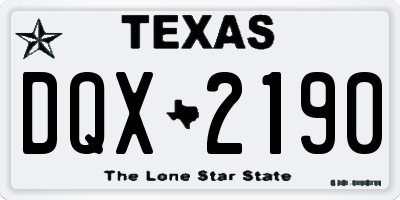 TX license plate DQX2190