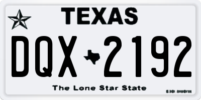 TX license plate DQX2192