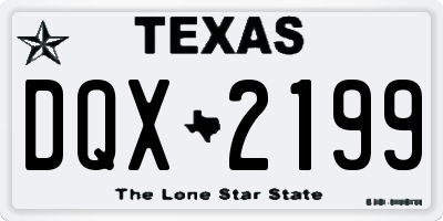 TX license plate DQX2199