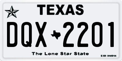 TX license plate DQX2201