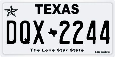 TX license plate DQX2244