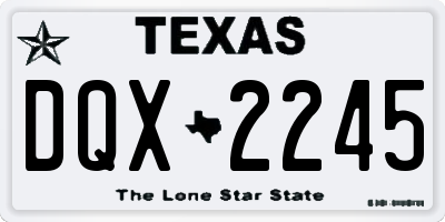 TX license plate DQX2245
