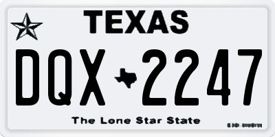 TX license plate DQX2247