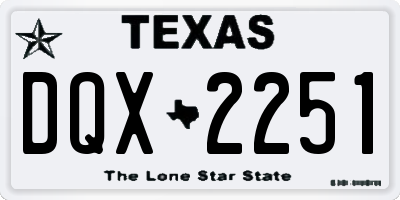 TX license plate DQX2251