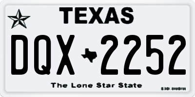 TX license plate DQX2252