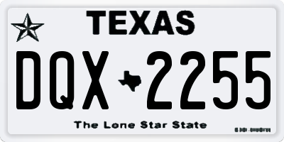 TX license plate DQX2255