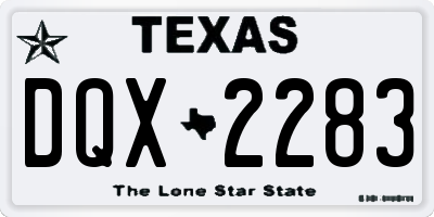 TX license plate DQX2283