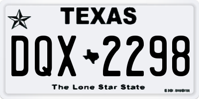 TX license plate DQX2298