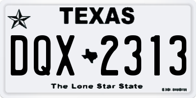 TX license plate DQX2313