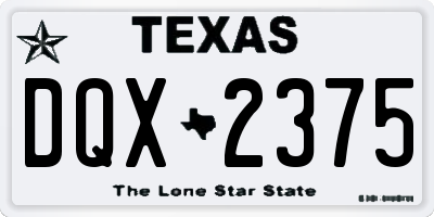 TX license plate DQX2375