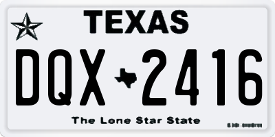 TX license plate DQX2416