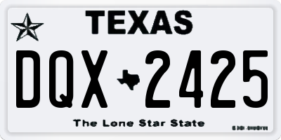 TX license plate DQX2425