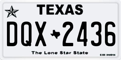 TX license plate DQX2436