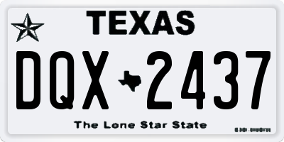 TX license plate DQX2437