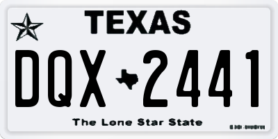 TX license plate DQX2441