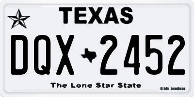 TX license plate DQX2452