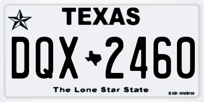 TX license plate DQX2460
