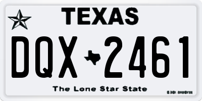TX license plate DQX2461