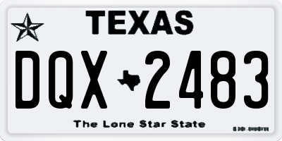 TX license plate DQX2483