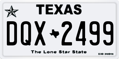 TX license plate DQX2499