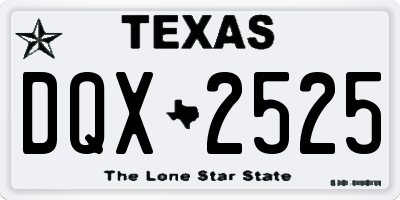 TX license plate DQX2525