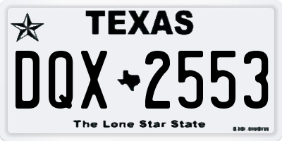 TX license plate DQX2553