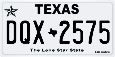 TX license plate DQX2575