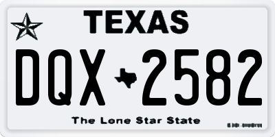 TX license plate DQX2582
